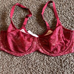 Victoria's Secret Lace Underwire Bra - Deep Red